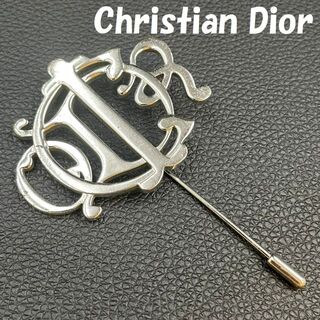クリスチャンディオール(Christian Dior)のクリスチャン・ディオール ピンブローチ シルバー ロゴ アクセサリー(ブローチ/コサージュ)