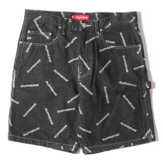 シュプリーム(Supreme)のSupreme シュプリーム パンツ ラメプリント ロゴ柄 ペインター デニム ショーツ ショートパンツ Denim Logo Painter Short 17SS ブラック 30 【メンズ】【中古】【美品】【R004】(ショートパンツ)