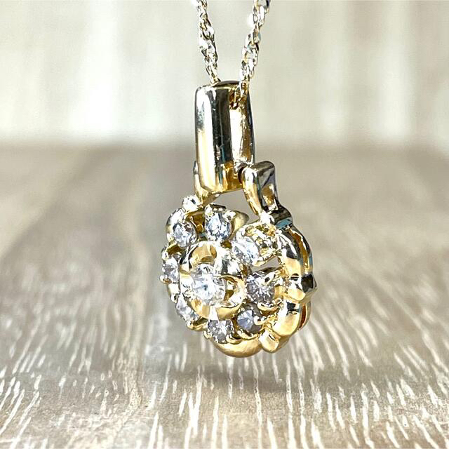 可愛い! K18 ダイヤ 0.50ct ネックレス 3.85g M893-
