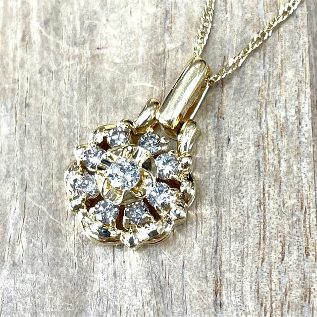 可愛い! K18 ダイヤ 0.50ct ネックレス 3.85g M893-