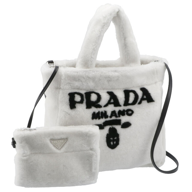 PRADA(プラダ)のPRADA シアリング トートロゴ ショルダーバッグ レディースのバッグ(メッセンジャーバッグ)の商品写真