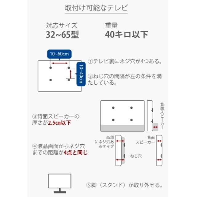 テレビスタンド 32～65型 壁寄せ キャスター付 選べる木目パネル 3