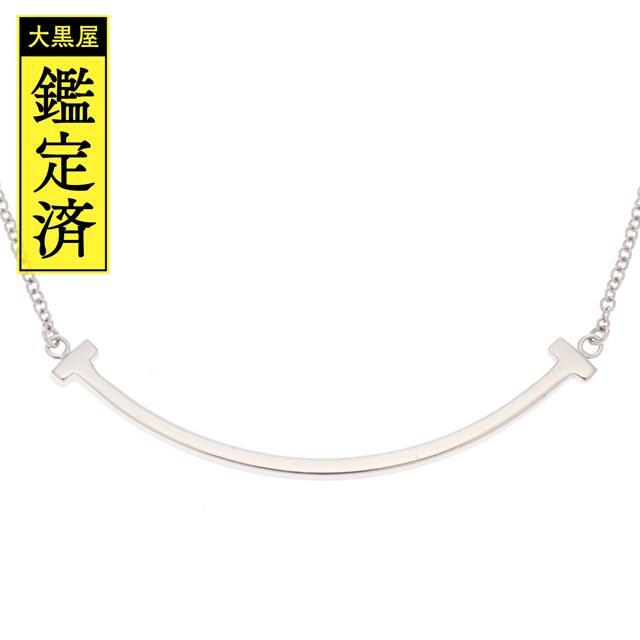 Tiffany & Co. - ティファニー Tスマイルスモールネックレス ホワイトゴールド WG【434】