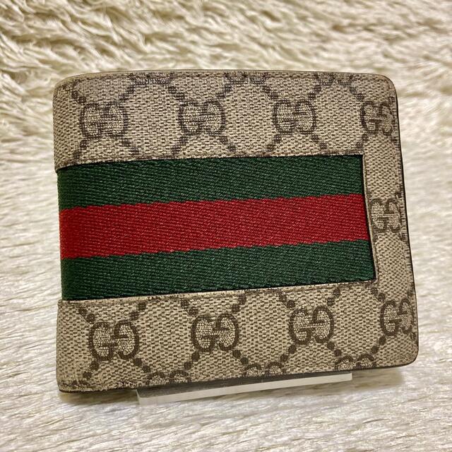 箱付✨グッチ 折り財布 GGスプリーム シェリーライン PVC 408826