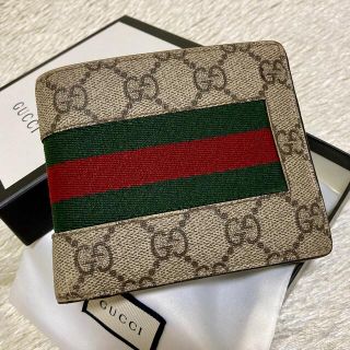 グッチ(Gucci)の箱付✨グッチ 折り財布  GGスプリーム シェリーライン PVC 408826(財布)