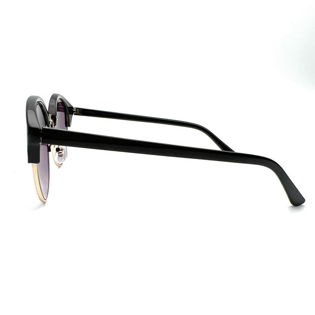 レトロな雰囲気のサーモントサングラス　ブラックフレーム　スモークハーフ メンズのファッション小物(サングラス/メガネ)の商品写真