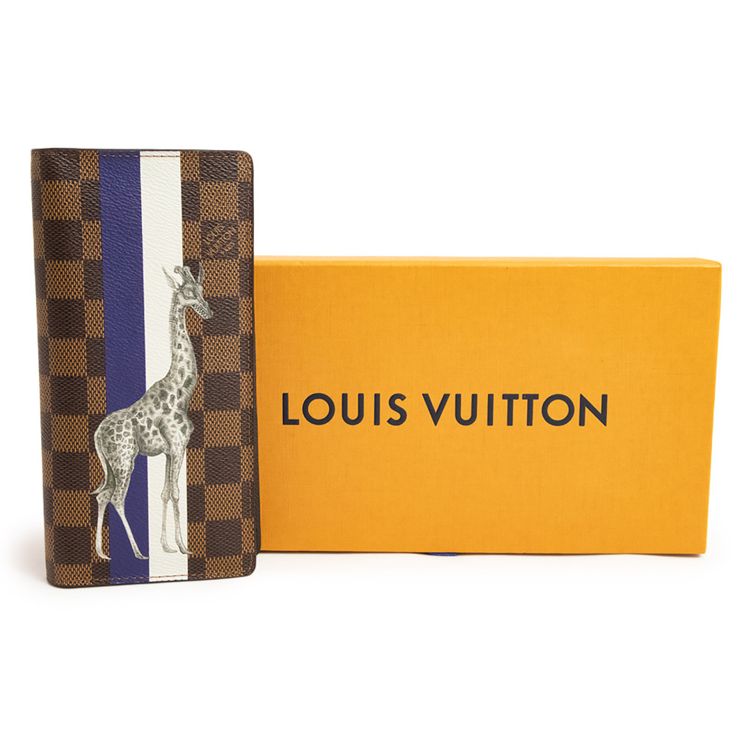 Louis Vuitton Brazza Wallet Savane Giraffe Damier Ebene N63347