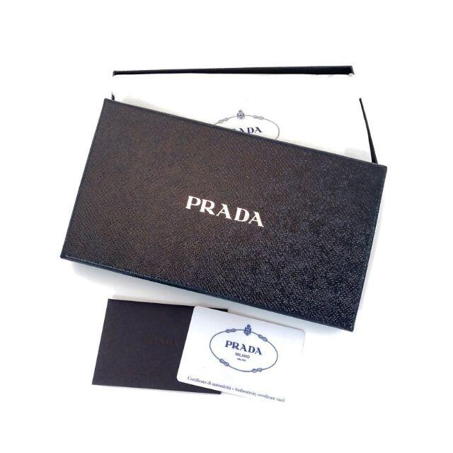 PRADA(プラダ)のVITELLO GRAIN ラウンドファスナー長財布 レザー ブラック レディースのファッション小物(財布)の商品写真