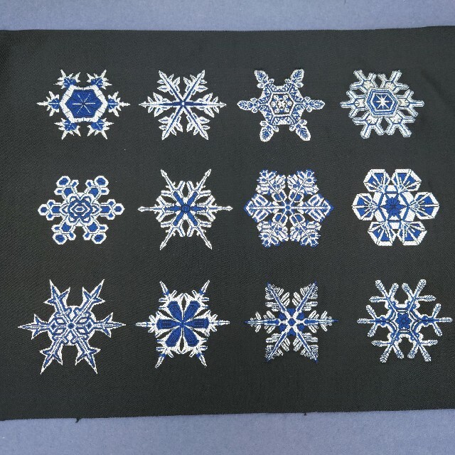 2022年5月新作下旬 名古屋帯 雪の結晶 黒 白青 - 通販 - poduzetnicki.ba