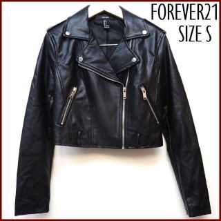 フォーエバートゥエンティーワン(FOREVER 21)の専用forever21 フェイクレザー ライダース ジャケット Sサイズ 黒(ライダースジャケット)