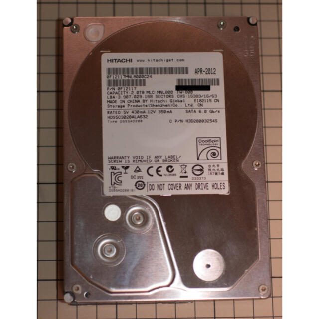 HGST HDD 2TB×2 3.5インチ 内蔵ハードディスク SATA