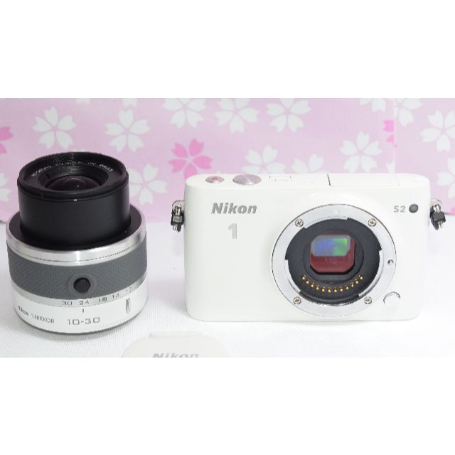 Nikon - ⭐️スマホ転送♪⭐️Nikon1 S2⭐️かわいいホワイト♪⭐️の