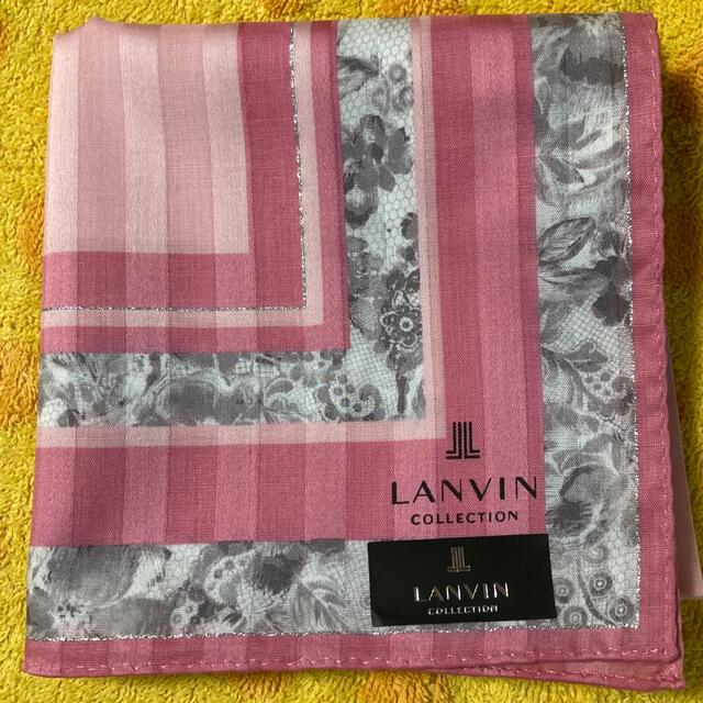 LANVIN(ランバン)のランバン　ハンカチ　ピンクレース柄 レディースのファッション小物(ハンカチ)の商品写真