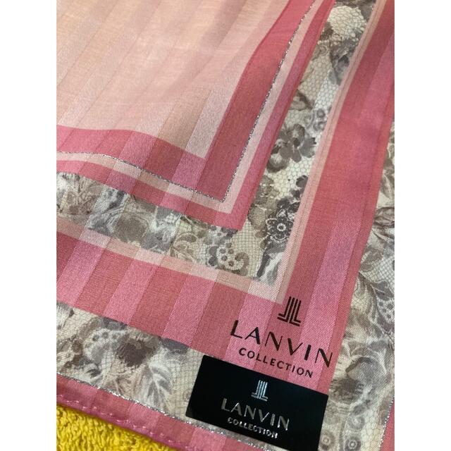 LANVIN(ランバン)のランバン　ハンカチ　ピンクレース柄 レディースのファッション小物(ハンカチ)の商品写真