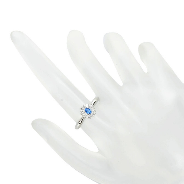 美品 Pt900 プラチナ リング 指輪 アウイナイト 0.095ct ダイヤ 0.30ct 【1-0071251】