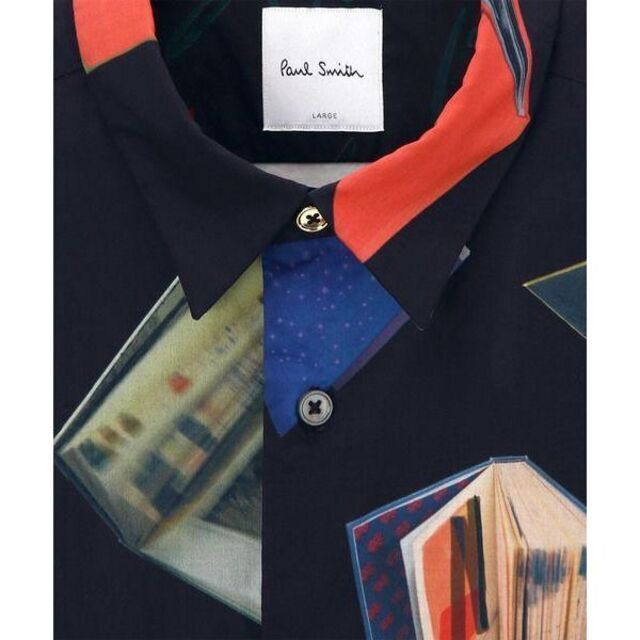 Paul Smith(ポールスミス)のPaul Smith ポールスミス 本 総柄シャツ ネイビーブラック ブラウス メンズのトップス(シャツ)の商品写真