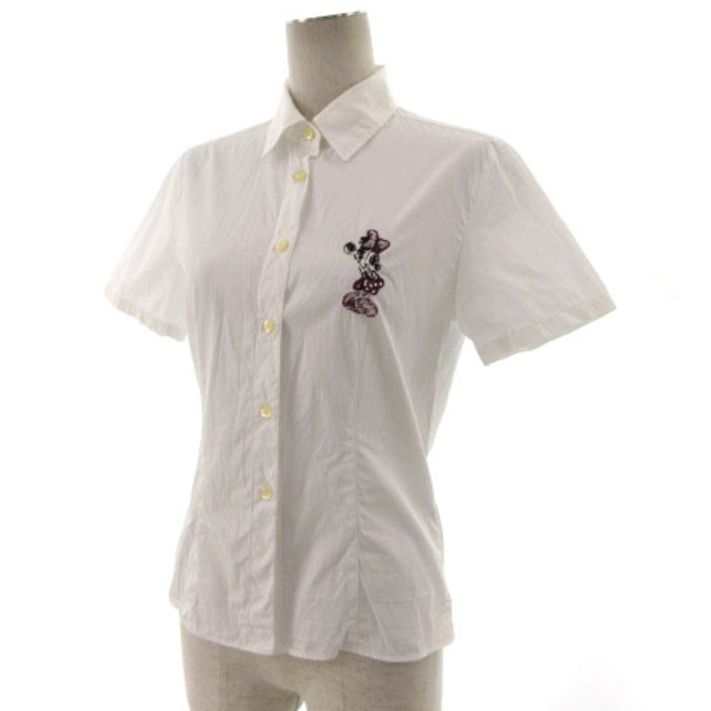 ICEBERG(アイスバーグ)のアイスバーグ シャツ 半袖 ミニーマウス刺繍 スリム ホワイト 白 赤 黒 S レディースのトップス(シャツ/ブラウス(半袖/袖なし))の商品写真