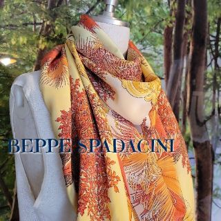 イタリア　BEPPE SPADACINI ベッパスパダチーニ　大判スカーフ(バンダナ/スカーフ)