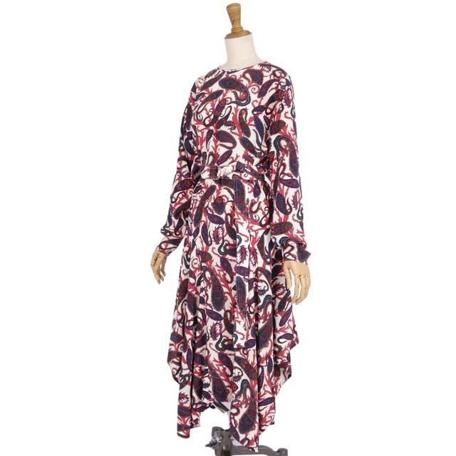 Chloe(クロエ)のクロエ ワンピース シルク ドレス 2019SS ペイズリー 総柄 34 S相当 レディースのワンピース(ひざ丈ワンピース)の商品写真