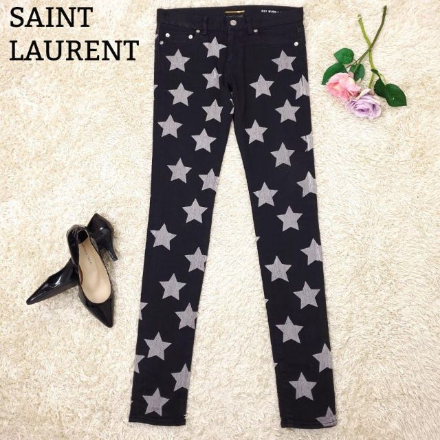 【楽天スーパーセール】 パンツ スキニー 希少美品✨サンローラン - Laurent Saint スタープリント 26 黒 デニム 星柄 デニム+ジーンズ 【楽天スーパーセール】 パンツ スキニー 希少美品✨サンローラン - Laurent Saint スタープリント 26 黒 デニム 星柄 デニム+ジーンズ