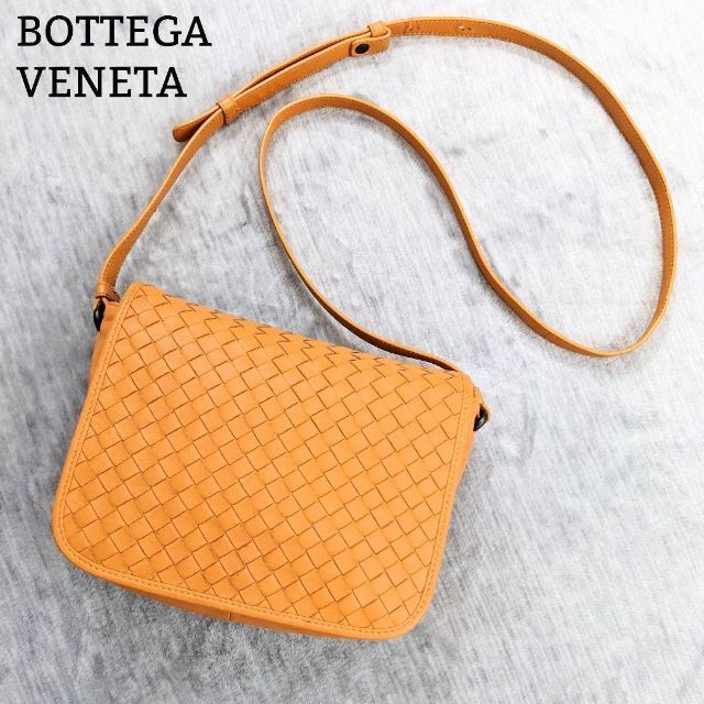 【 新品 】 Bottega Veneta 橙色 ポシェット イントレチャート ショルダーバッグ 希少美品✨ボッテガヴェネタ - ショルダーバッグ
