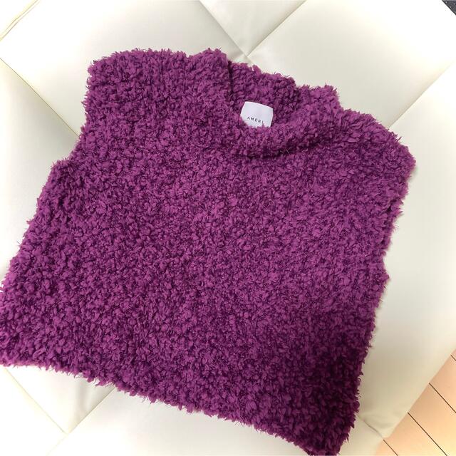 Ameri VINTAGE(アメリヴィンテージ)のfluffy summer knit アメリ　プードルニット　ZARA レディースのトップス(ニット/セーター)の商品写真