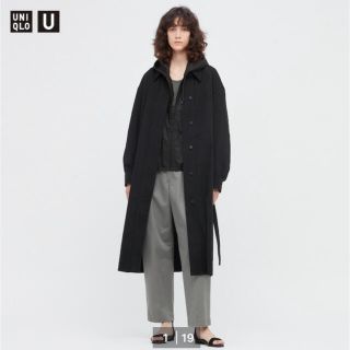 ユニクロ(UNIQLO)のUNIQLO U  ベルト付きロングジャケット　シャツコート　ワンピース　L(その他)