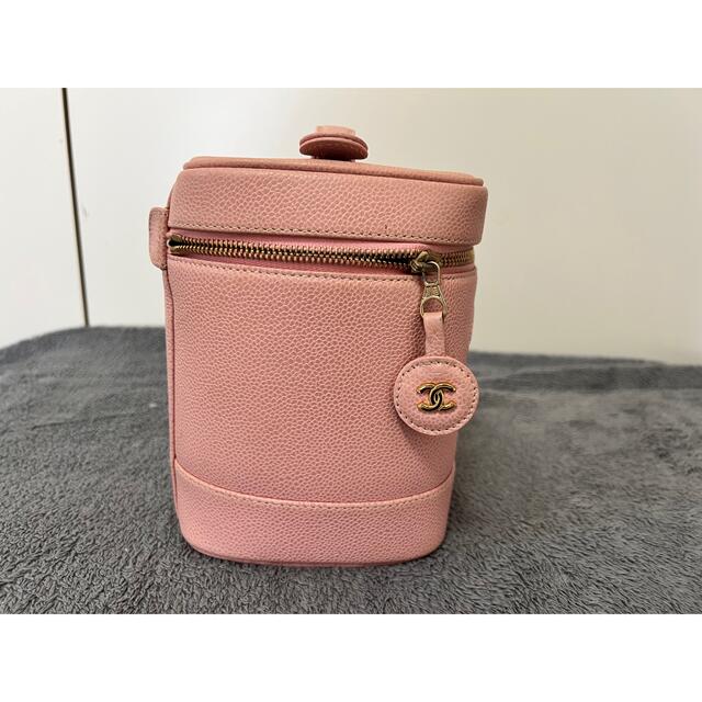 美品 シャネル CHANEL キャビアスキン バニティバッグ ポーチ ハンド