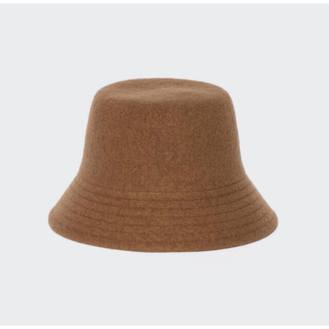 UNIQLO(ユニクロ)の【新品】UNIQLO バケットハット　ウール　ブラウン　帽子 レディースの帽子(ハット)の商品写真