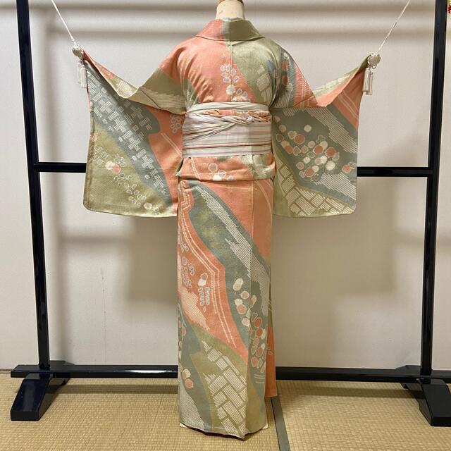 今月限定/特別大特価 手刺繍 未使用 白 訪問着 鹿の子絞り グレー