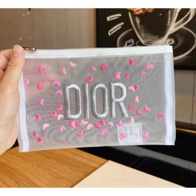 公式サイト 新品 Dior ディオール ノベルティ 刺繍メッシュ ポーチ
