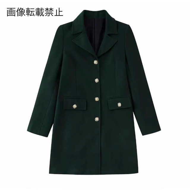 9月新作9117◆green vintage ゴールドボタン ロングコート