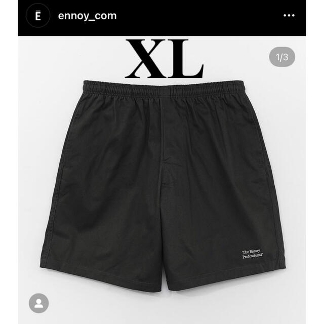 1LDK SELECT(ワンエルディーケーセレクト)のennoy Cotton Eazy Shorts BLACK XL 新品未使用 メンズのパンツ(ショートパンツ)の商品写真
