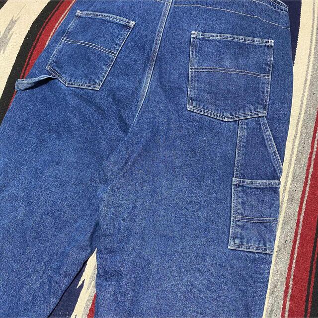90s 古着 ヴィンテージ オーバーオール デニム チェック ペインターパンツ メンズのパンツ(サロペット/オーバーオール)の商品写真