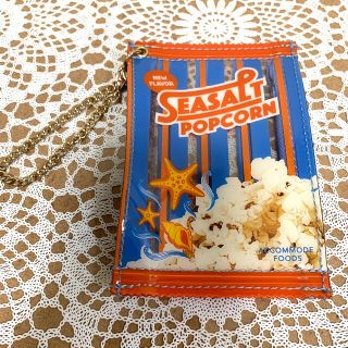 アコモデ パスケース クリア オレンジ ブルー ポップコーン(名刺入れ/定期入れ)