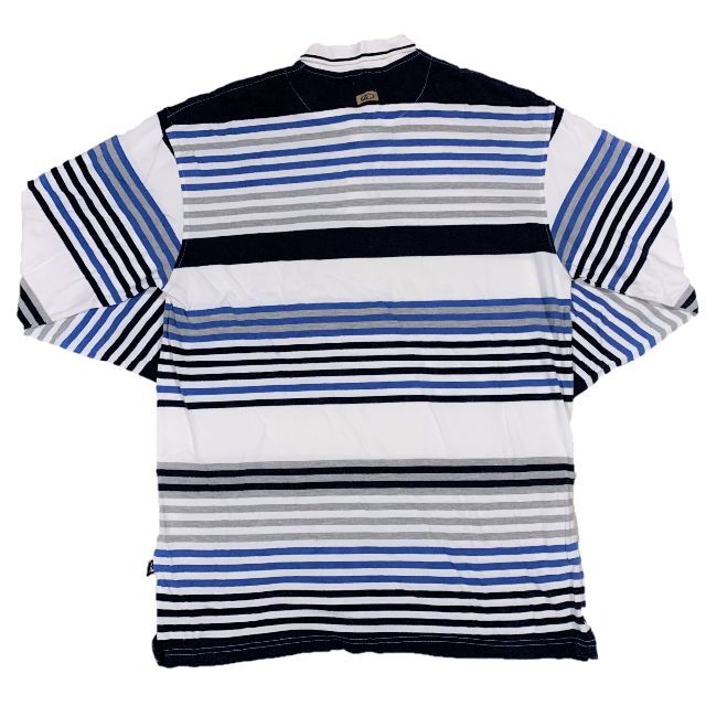 ノックアウト ロングスリーブ ポロシャツ ブラック/ブルー/ホワイト XL