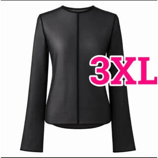 ユニクロ(UNIQLO)の3XL 黒 マメクロゴウチ　シアークルーネックTシャツ GU ZARA H&M(カットソー(長袖/七分))