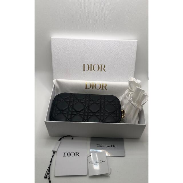 【美品】DIOR/LADY DIOR フォンホルダー　ブラック