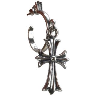 クロムハーツ(Chrome Hearts)のシルバー925素材 クロスドロップピアス 十字架 クロスピアス タイニークロス(ピアス(片耳用))