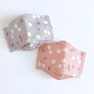 14 インナーマスク　子ども用　ハンドメイド　女の子　さくらんぼ(外出用品)