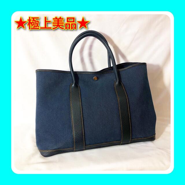 エルメス ガーデンパーティーPM デニム フォンセ - トートバッグ