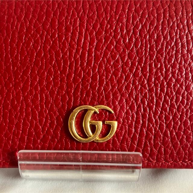【人気 良品】GUCCI グッチ ウォレット 財布 赤 マーモント コンパクト