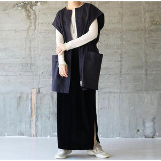 トゥデイフル(TODAYFUL)の美品　aere quilt stitch cotton vest ブラック(ベスト/ジレ)