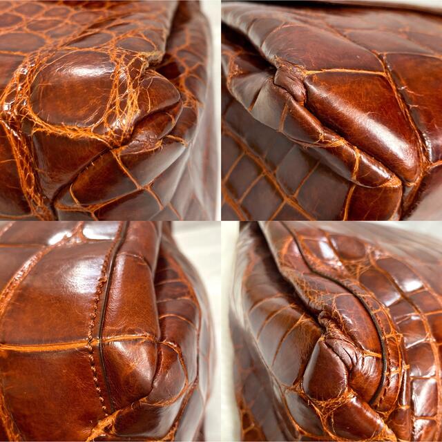 美品】MAURO GOVERNA シャイニングクロコ ハンドバッグ定価60万程 高級