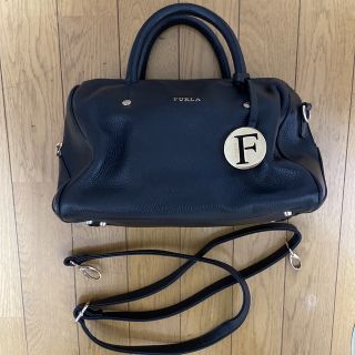 フルラ(Furla)の【フルラ】レザー　ミニボストンバッグ　アリッサ　黒 (ボストンバッグ)