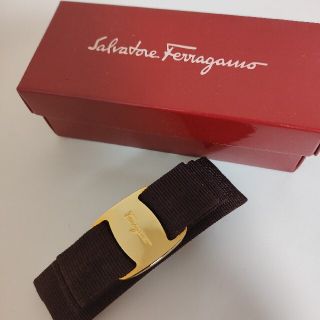 Ferragamo　バレッタ　ブラウン✖️ゴールド