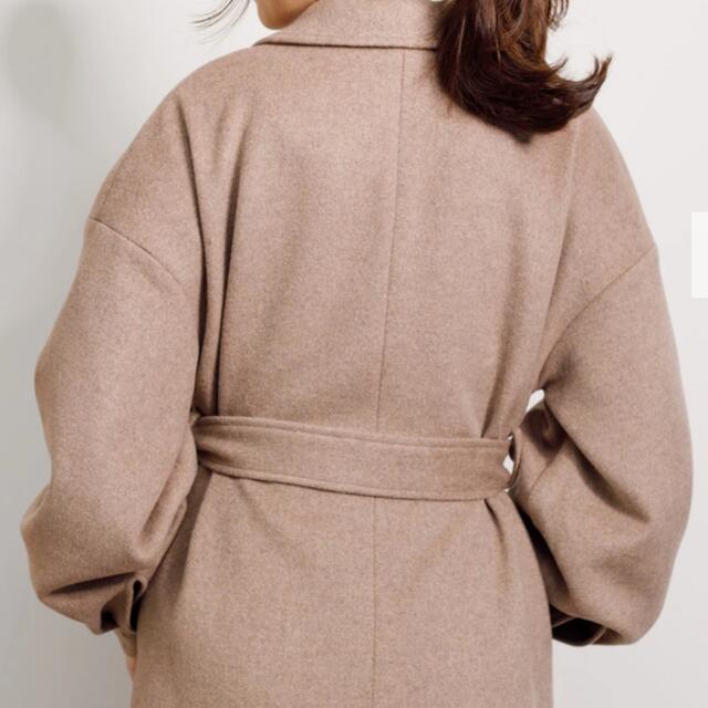 Roine'Volume sleeve Wool mix CT ベージュ レディースのジャケット/アウター(ロングコート)の商品写真