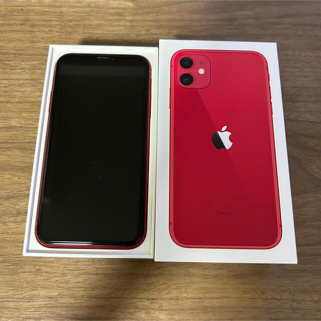 【美品】 Apple iPhone11 64GB レッド SIMロック解除済み