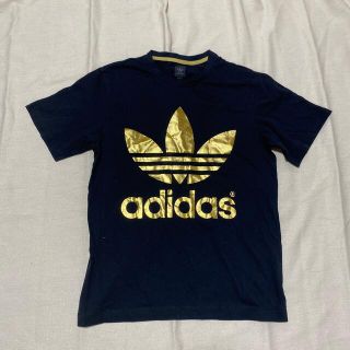 アディダス(adidas)のアディダス Tシャツ プリント ゴールド　ブラック　黒　L(Tシャツ(半袖/袖なし))