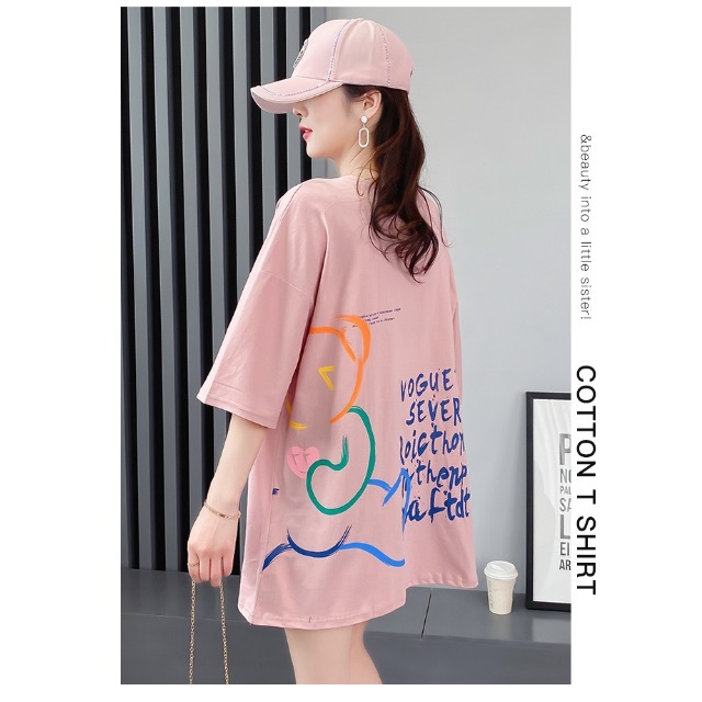 Sale テディベアイラストオーバーサイズtシャツ レディースホワイトピンク韓国の通販 By Cocoselect S Shop ラクマ
